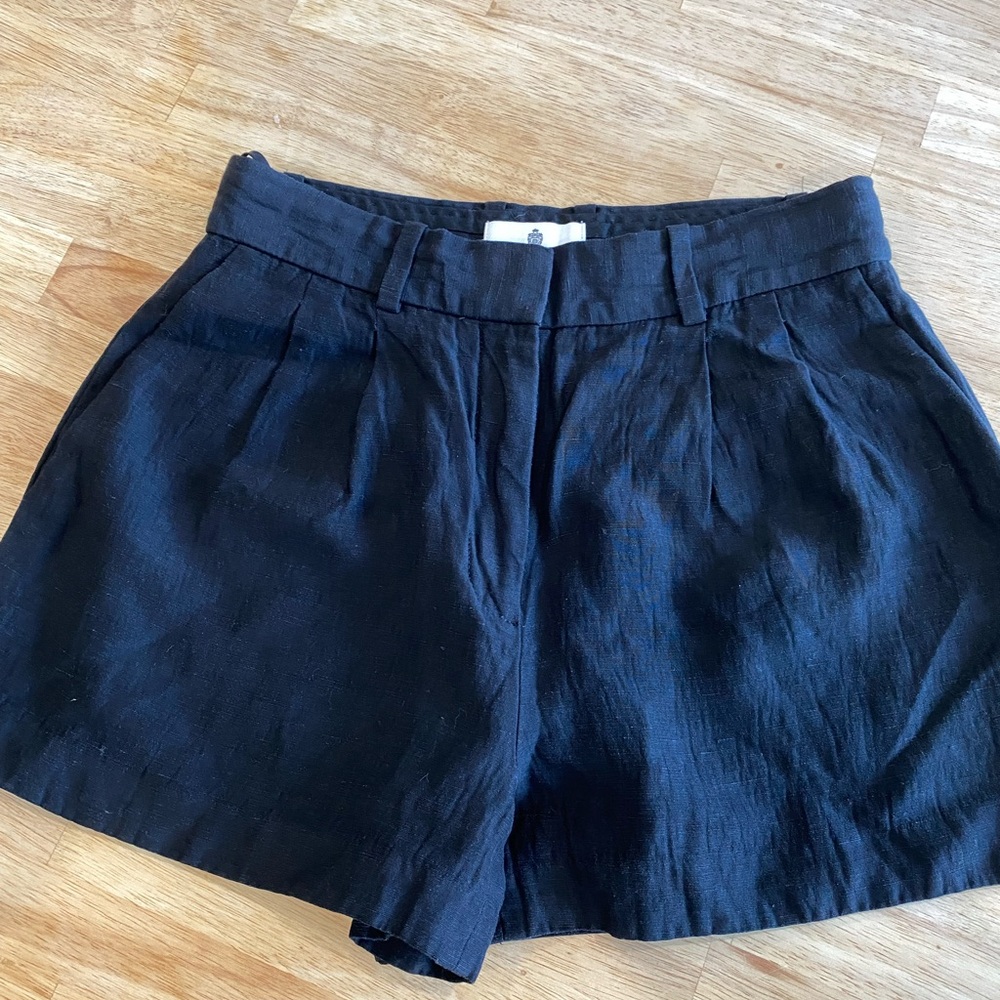 Babaton black linen mini shorts size 2